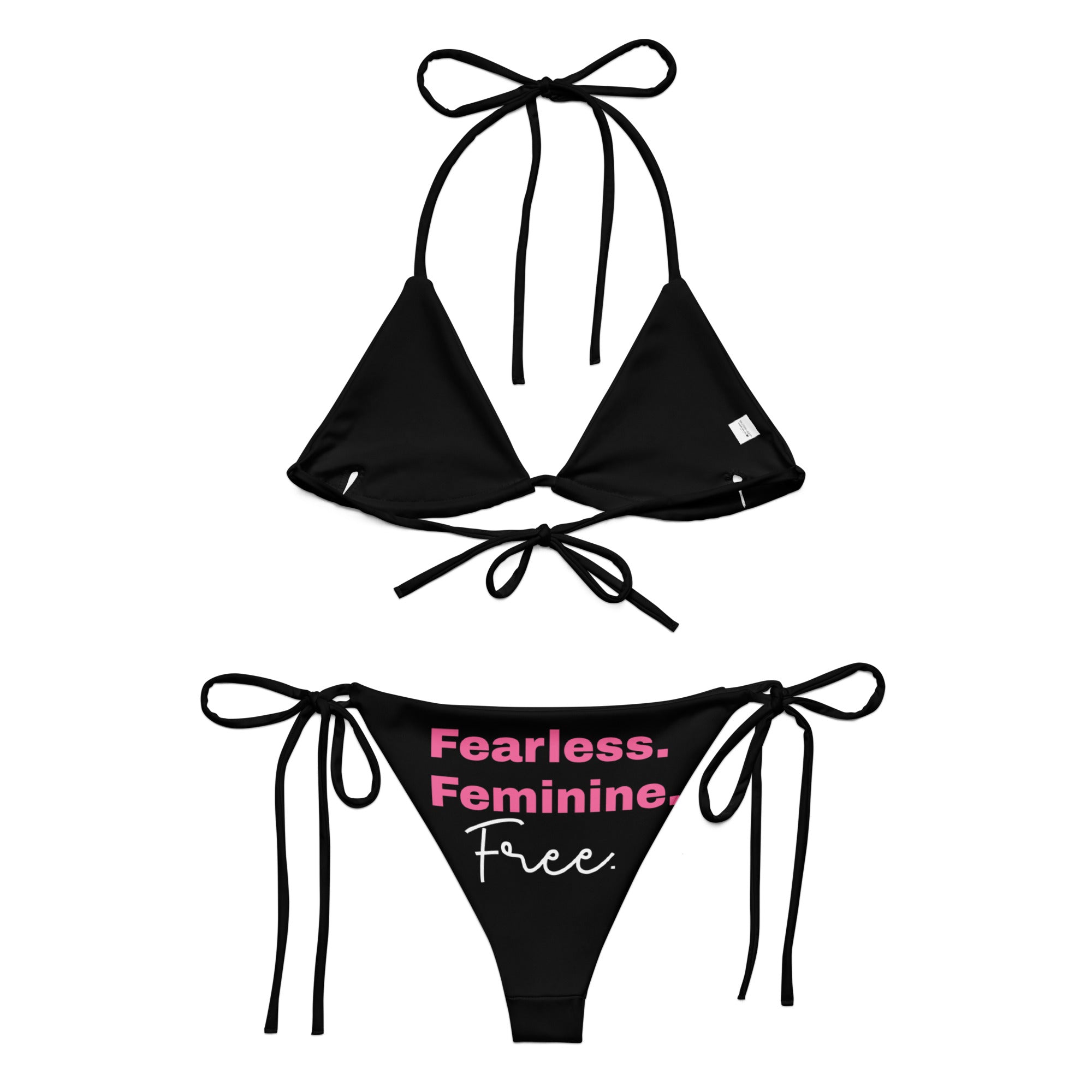 All-over print recycled string bikini